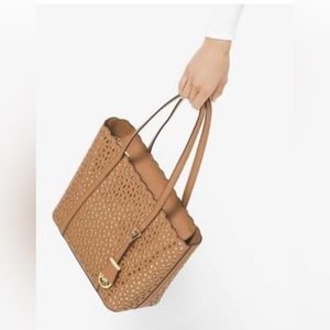 Kors Desi Small Perforated Saffiano Leather Travel Tote